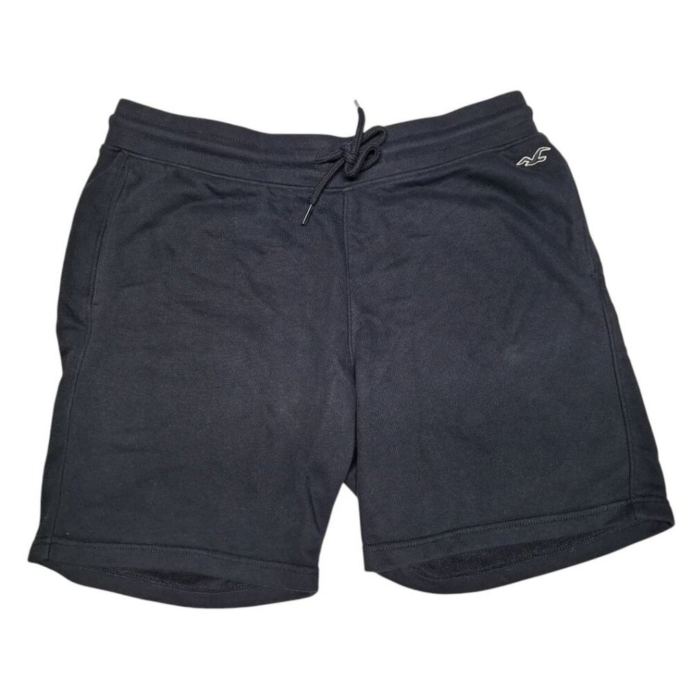 Hollister Black‎ Jogger Shorts Tie Waist 7 Inch Pockets Mens Large